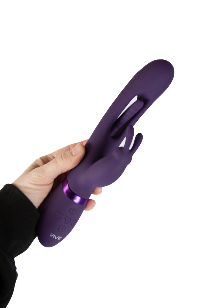 Shots Toys - VIVE - Mika Rabbit Vibrator With G-Spot Flapper - Purple - Stag Shop