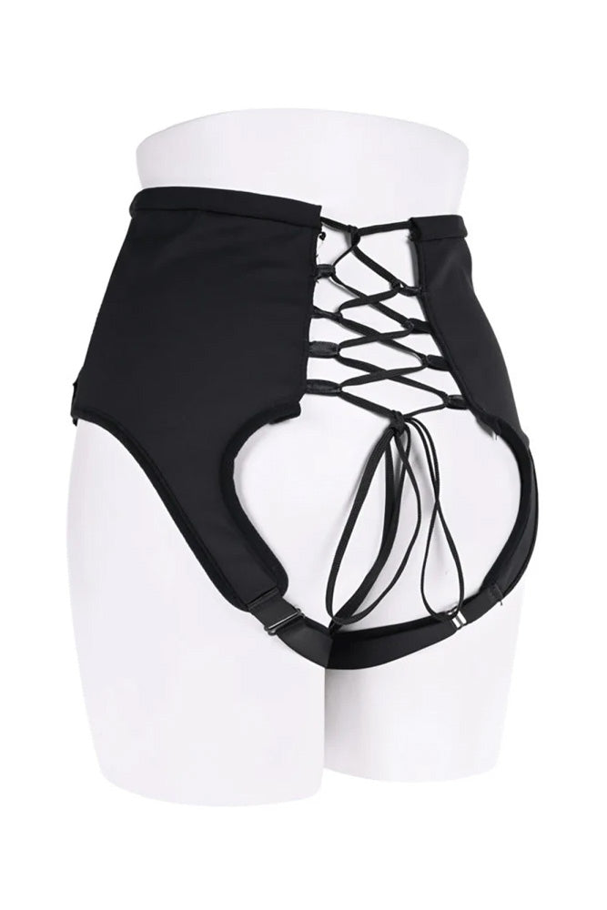 Sportsheets - High Waisted Corset Strap-On - Black - Stag Shop