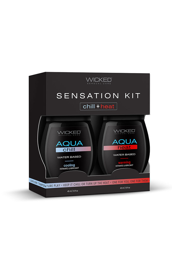 Wicked Sensual Care - Sensation Kit - Aqua Heat & Chill Water Based Lubricants - Stag Shop