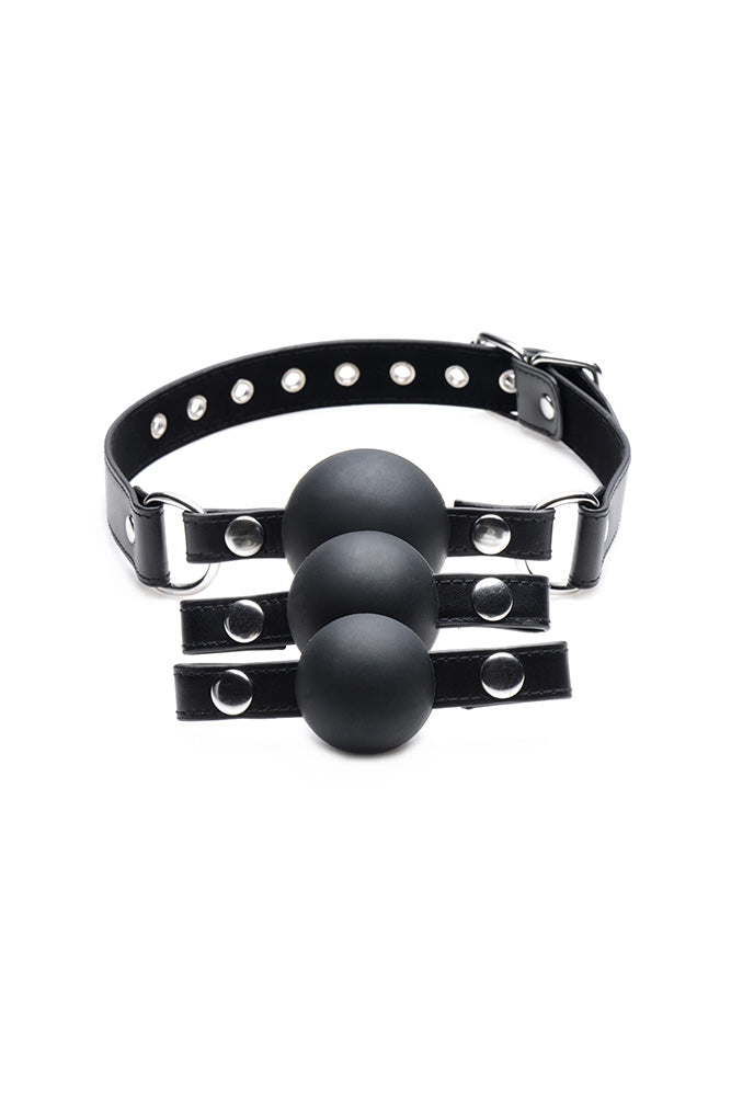 XR Brands - Strict - Interchangeable Silicone Ball Gag Set - Black - Stag Shop