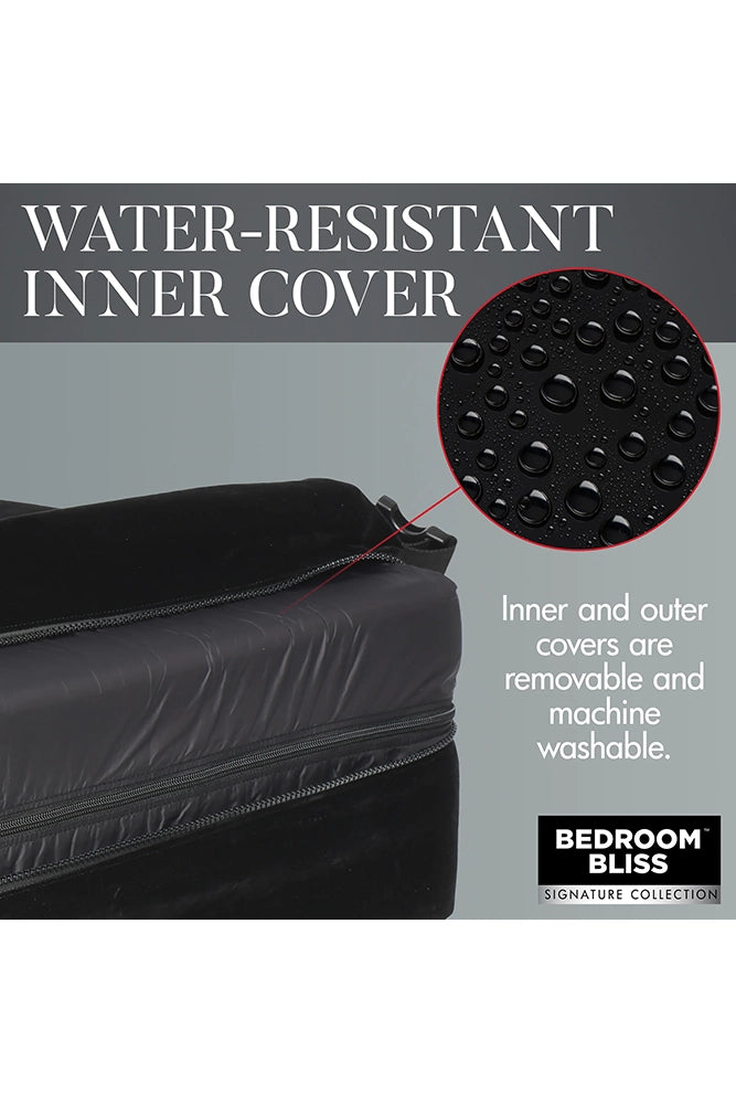 XR Brands - Bedroom Bliss - Bondage Cushion Position Aid with Restraints - Black - Stag Shop
