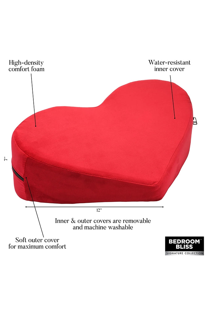 XR Brands - Bedroom Bliss - Love Pillow Heart Position Aid - Red - Stag Shop