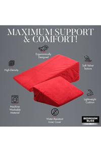 Thumbnail for XR Brands - Bedroom Bliss - Love Cushion Foam Wedge Pillow Set - Red - Stag Shop