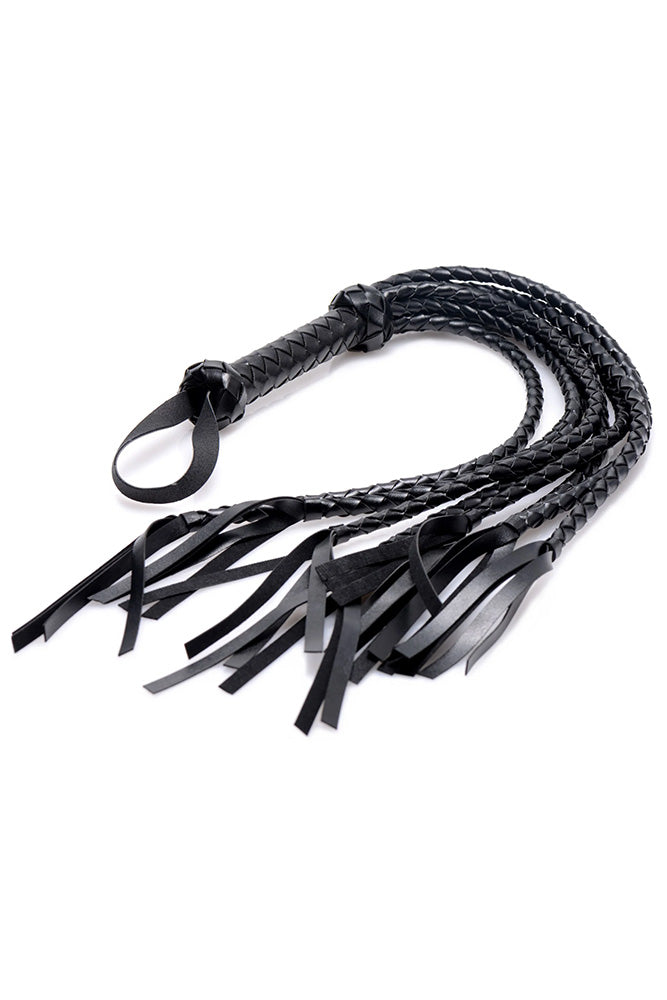 XR Brands - Strict - 8 Tail Braided Flogger - Black - Stag Shop