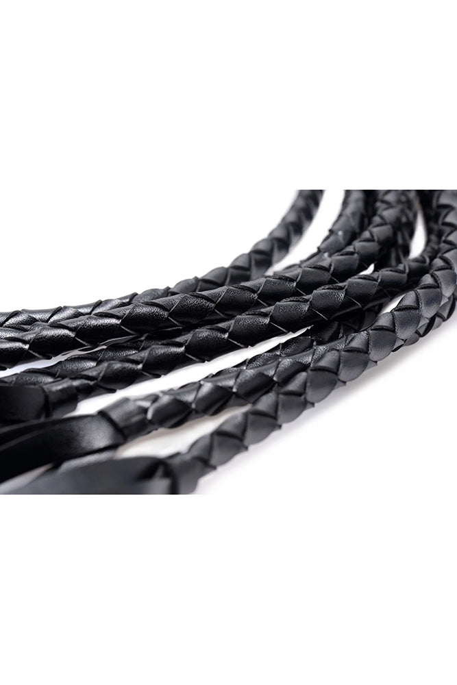 XR Brands - Strict - 8 Tail Braided Flogger - Black - Stag Shop