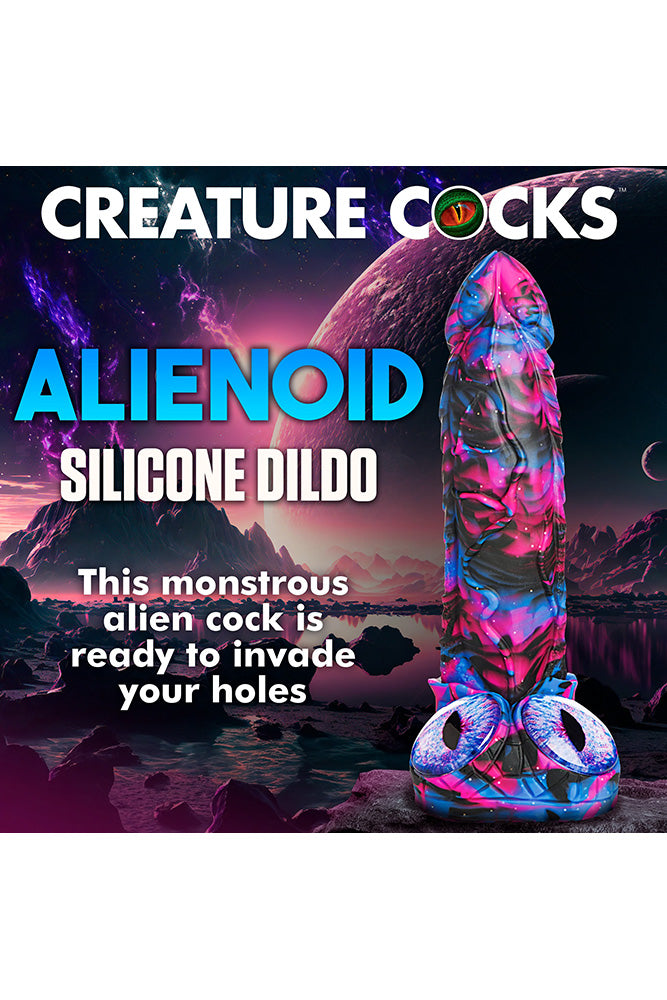 XR Brands - Creature Cocks - Alienoid Silicone Dildo - Multicolor - Stag Shop