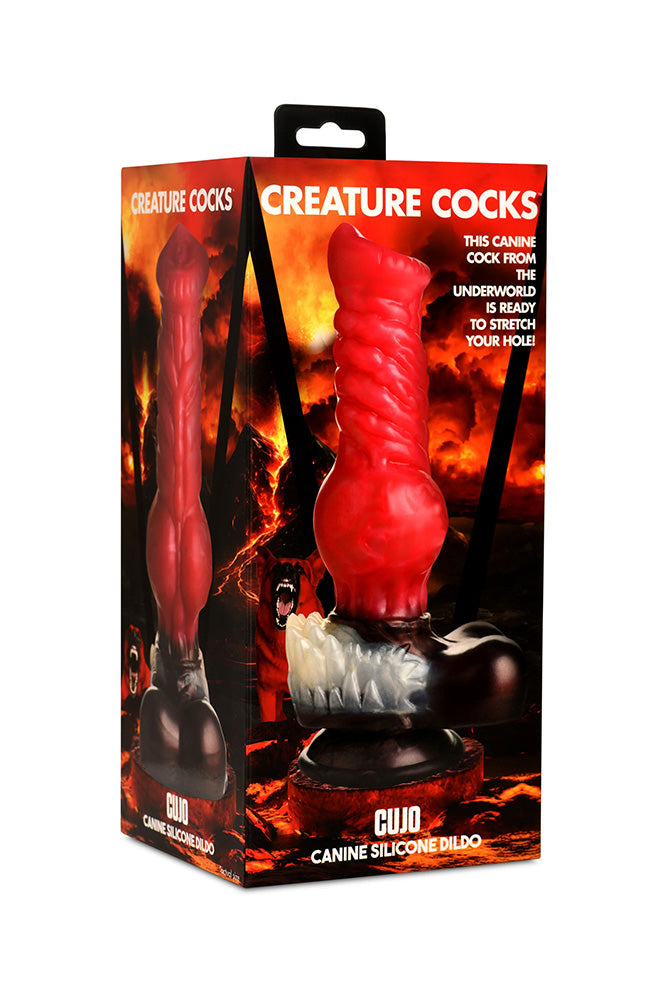 XR Brands - Creature Cocks - Cujo Canine Silicone Dildo - Red - Various Sizes - Stag Shop