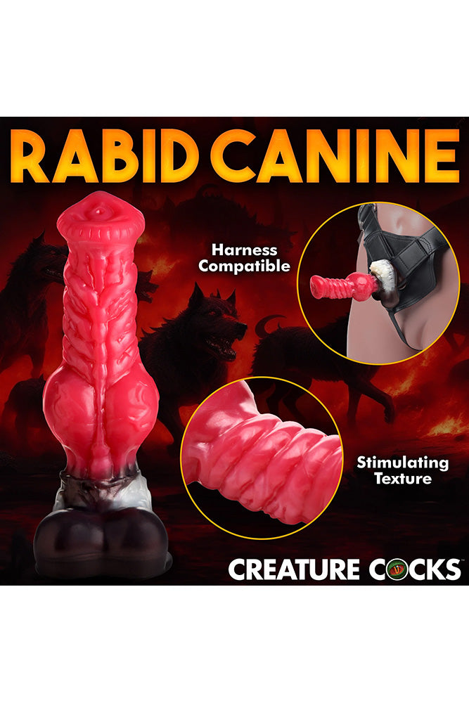 XR Brands - Creature Cocks - Cujo Canine Silicone Dildo - Red - Various Sizes - Stag Shop