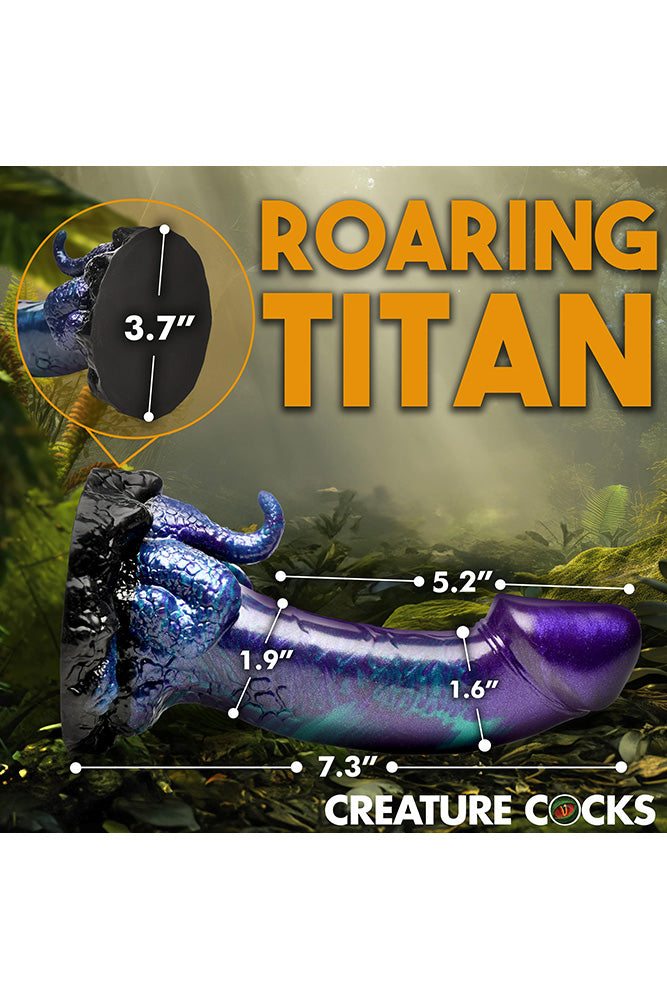 XR Brands - Creature Cocks - Dino Dick - Purple/Blue - Various Sizes - Stag Shop