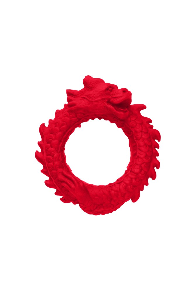 XR Brands - Creature Cocks - Rise Of The Dragon Silicone Cock Ring - Red - Stag Shop