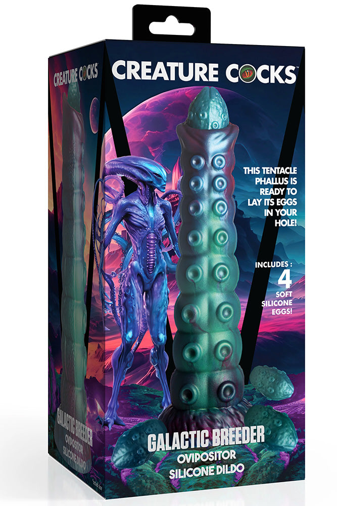 XR Brands - Creature Cocks - Galactic Breeder Ovipositor Silicone Dildo - Multicolour - Stag Shop