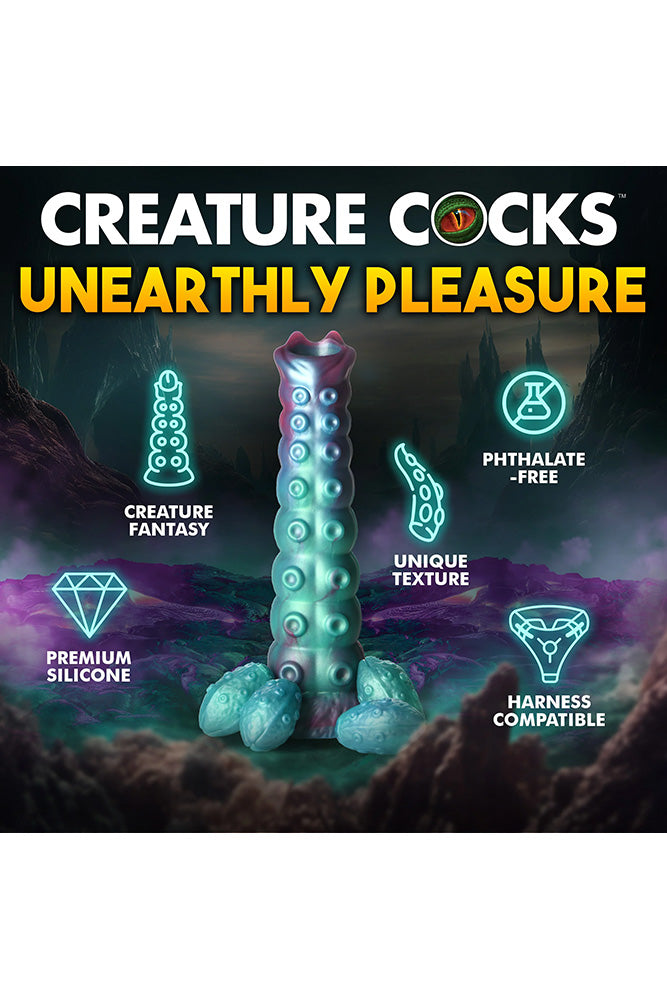 XR Brands - Creature Cocks - Galactic Breeder Ovipositor Silicone Dildo - Multicolour - Stag Shop