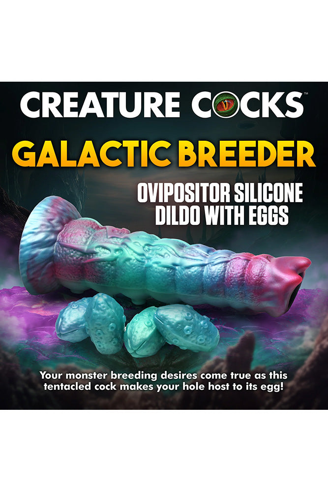 XR Brands - Creature Cocks - Galactic Breeder Ovipositor Silicone Dildo - Multicolour - Stag Shop