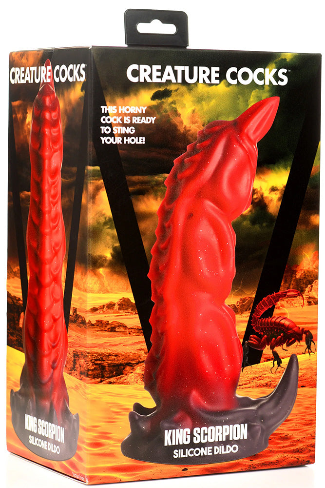 XR Brands - King Scorpion Silicone Dildo - Red/Black - Stag Shop