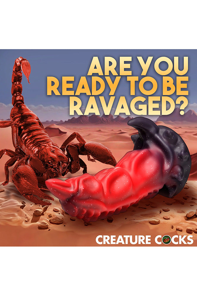 XR Brands - King Scorpion Silicone Dildo - Red/Black - Stag Shop