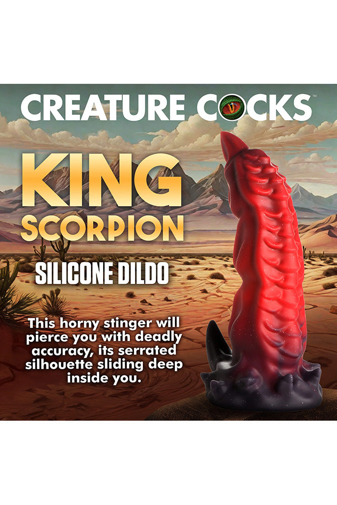 XR Brands - King Scorpion Silicone Dildo - Red/Black - Stag Shop