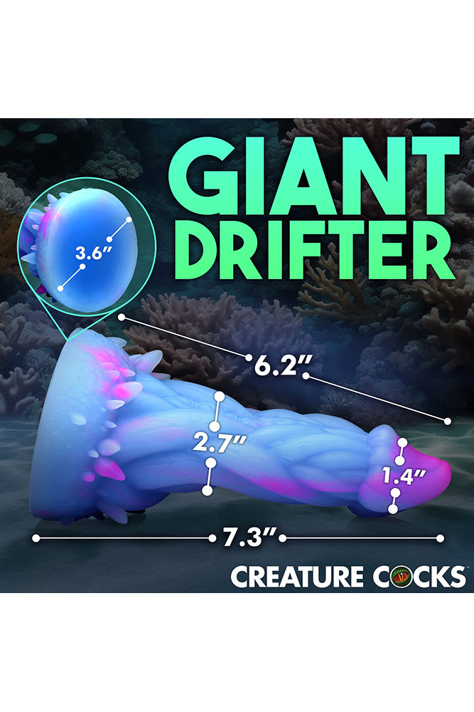 XR Brands - Creature Cocks - Nomura Jellyfish Silicone Dildo - Blue/Pink - Stag Shop