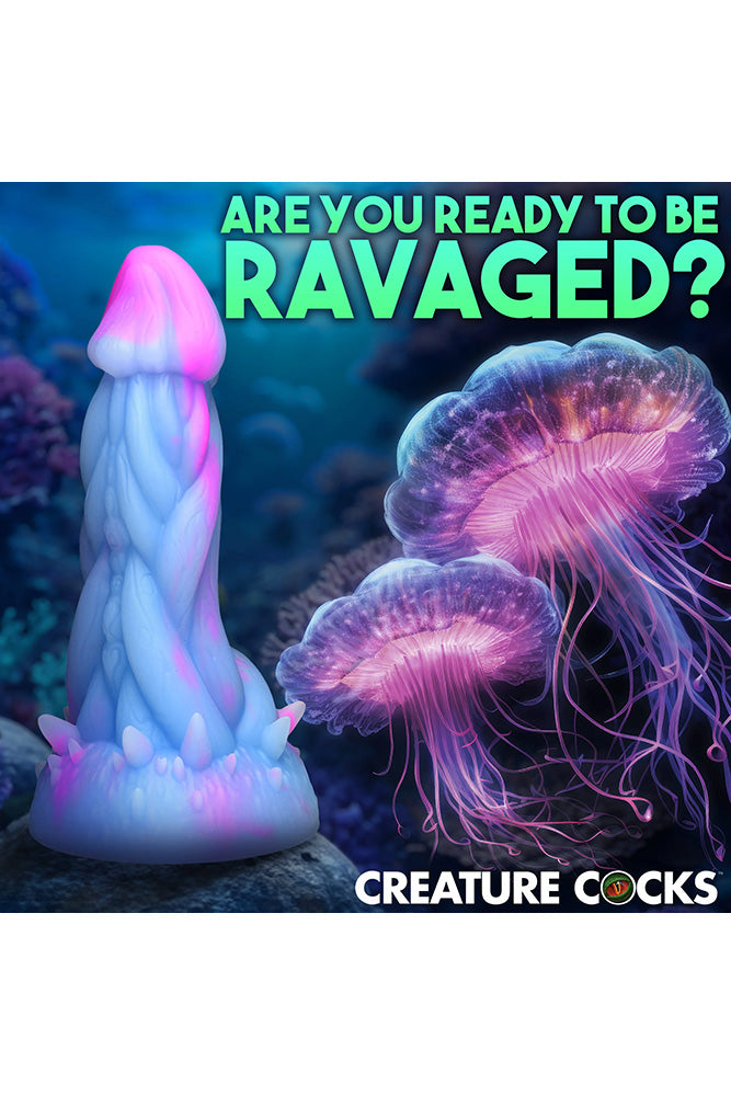 XR Brands - Creature Cocks - Nomura Jellyfish Silicone Dildo - Blue/Pink - Stag Shop