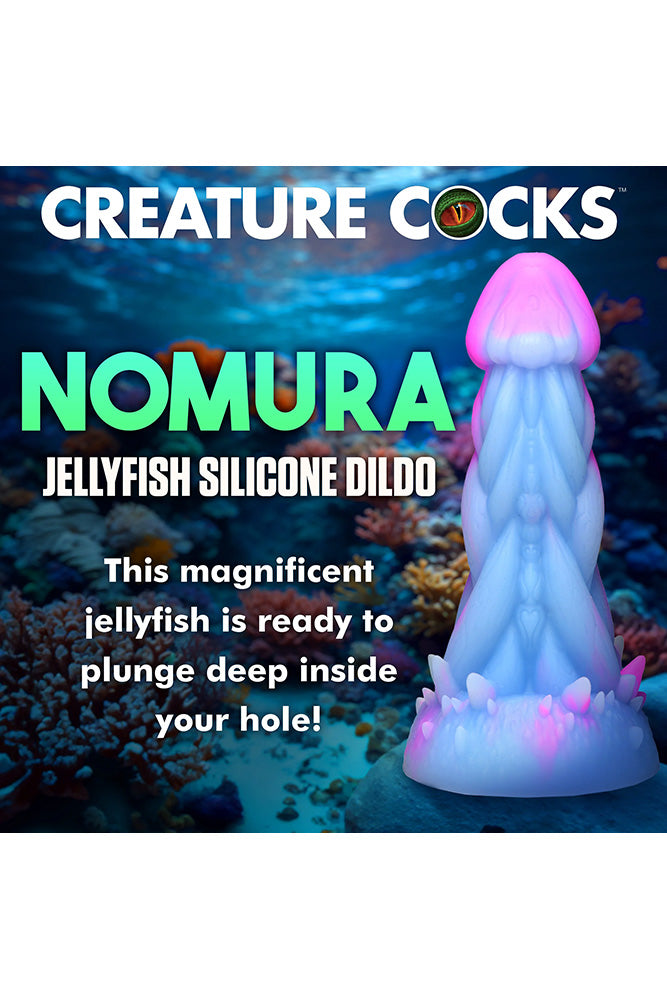 XR Brands - Creature Cocks - Nomura Jellyfish Silicone Dildo - Blue/Pink - Stag Shop