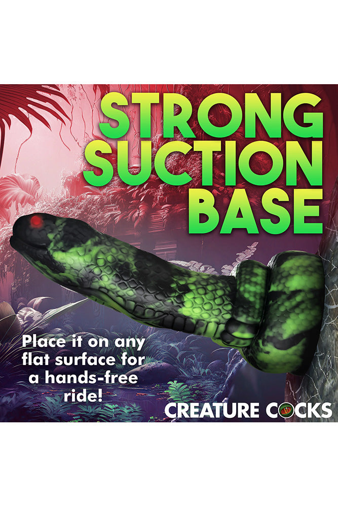 XR Brands - Creature Cocks - Python Silicone Dildo - Green/Black - Stag Shop