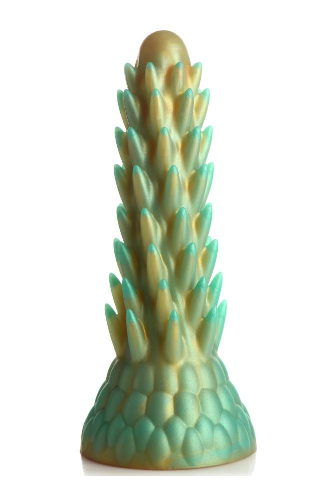 XR Brands - Creature Cocks - Stegosaurus Spiky Reptile Silicone Dildo - Green - Stag Shop