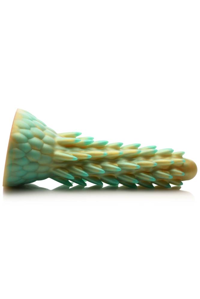 XR Brands - Creature Cocks - Stegosaurus Spiky Reptile Silicone Dildo - Green - Stag Shop