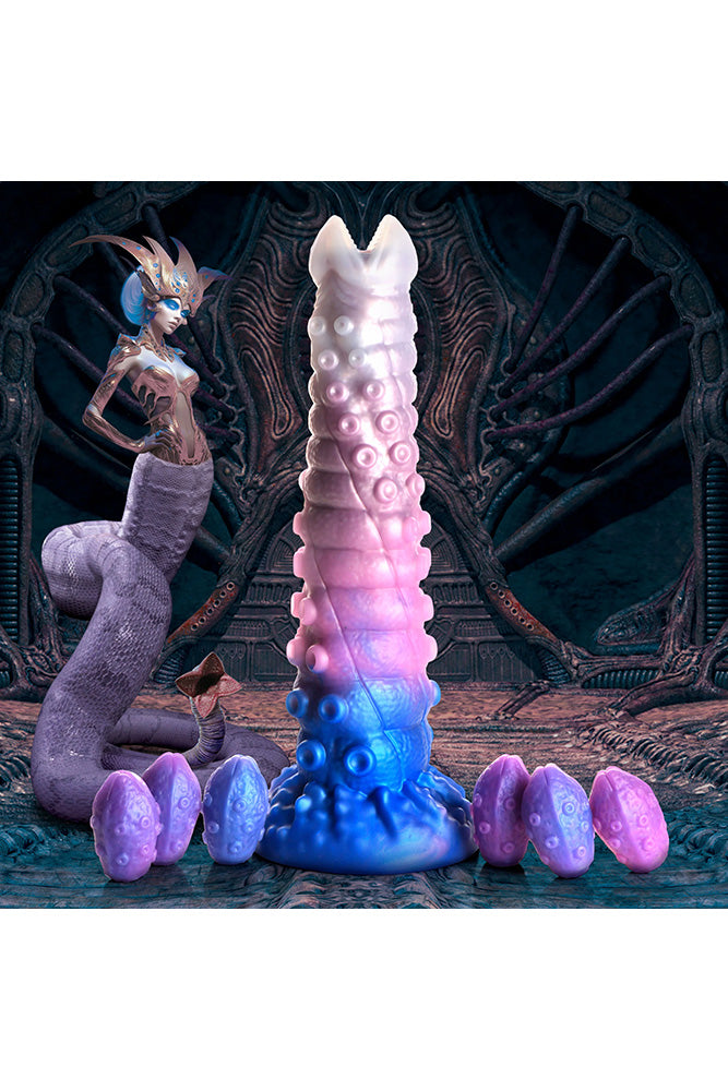 XR Brands - Creature Cocks - Tenta-Queen Ovipositor Dildo with Eggs - Multicolour - Stag Shop