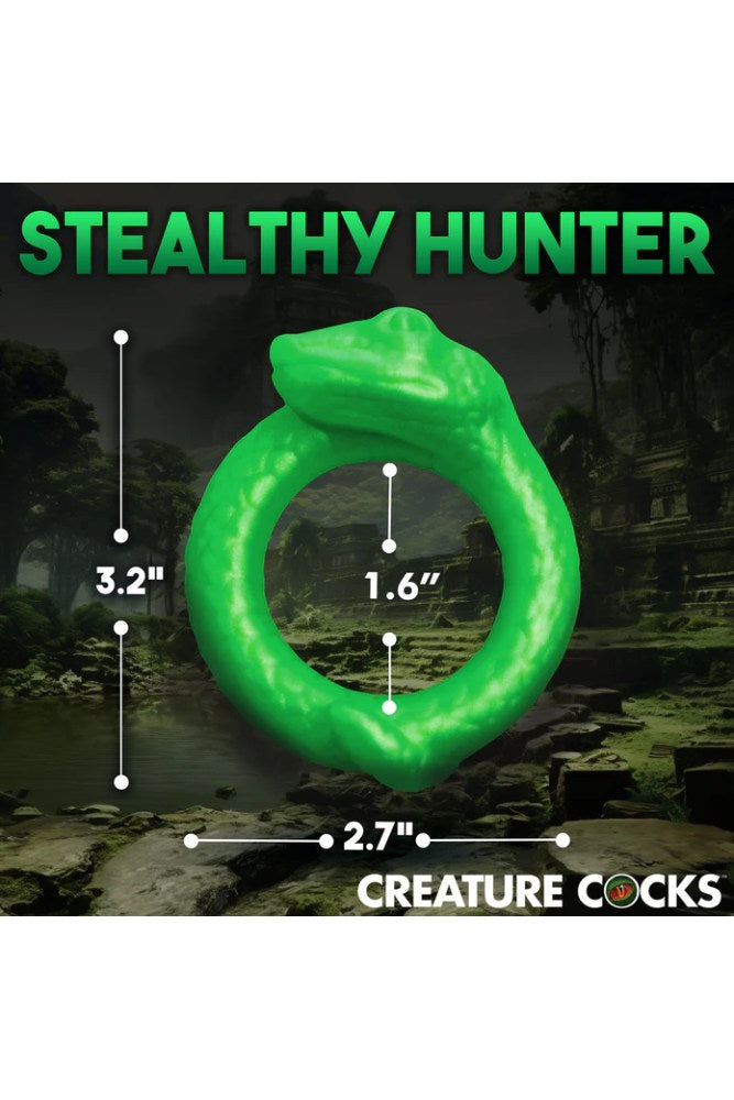 XR Brands - Creature Cocks - Serpentine Silicone Cock Ring - Green - Stag Shop