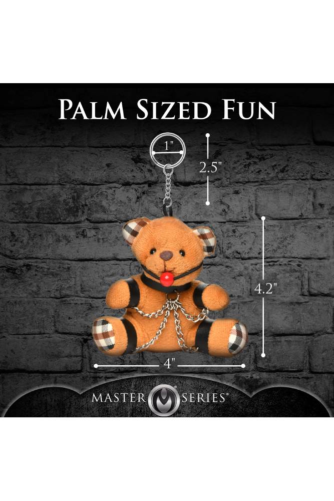 XR Brands - Master Series - Gagged Teddy Bear Keychain - Brown - Stag Shop