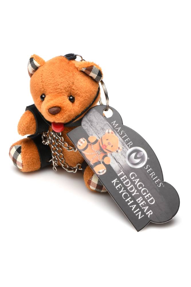 XR Brands - Master Series - Gagged Teddy Bear Keychain - Brown - Stag Shop