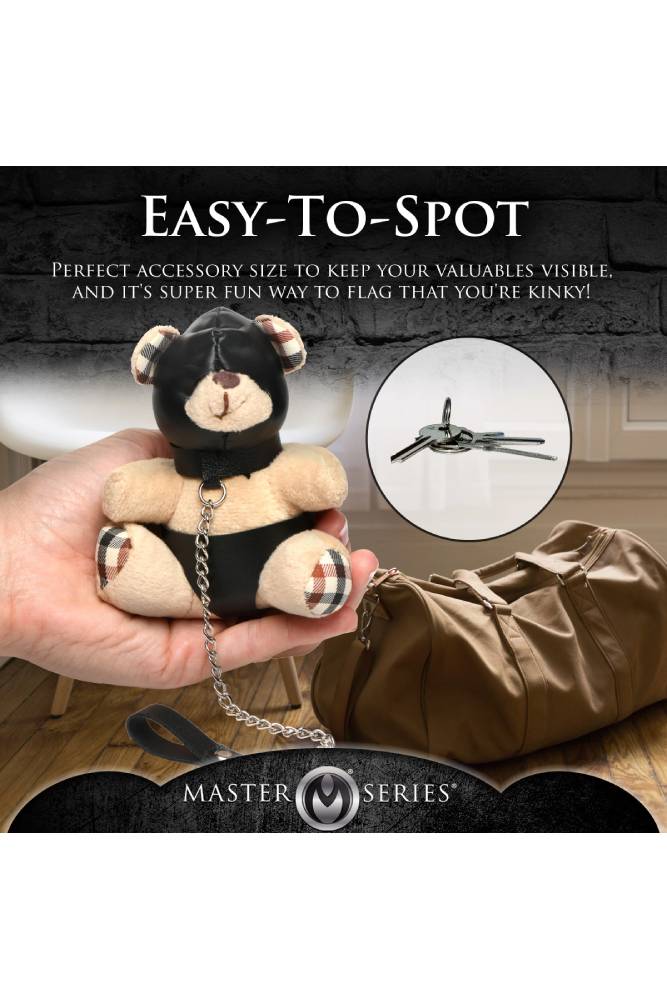 XR Brands - Master Series - Hooded Teddy Bear Keychain - Brown - Stag Shop