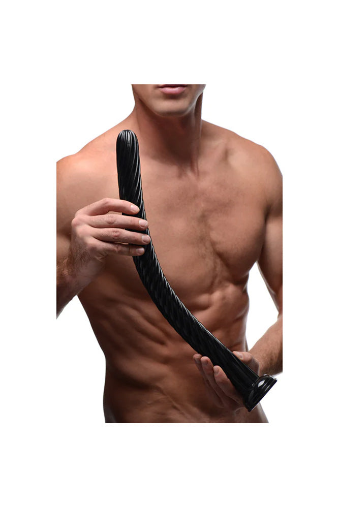 XR Brands - Hosed - Spiral Anal Snake Dildo - 19 inch - Black - Stag Shop