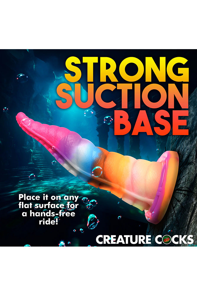 XR Brands - Creature Cocks - Luminoctopus Glow-in-the-Dark Tentacle Dildo - Multicolour - Stag Shop