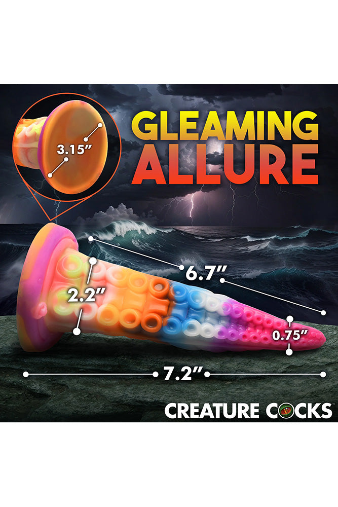 XR Brands - Creature Cocks - Luminoctopus Glow-in-the-Dark Tentacle Dildo - Multicolour - Stag Shop