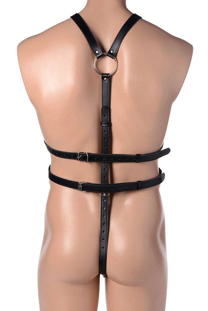 XR Brands - Strict - Male Body Harness - Black - Stag Shop
