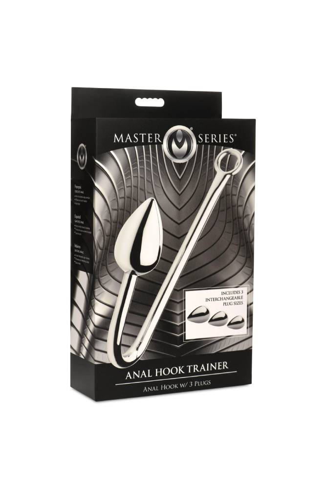 XR Brands - Master Series - Anal Hook Trainer Anal Hook With 3 Plugs - Silver - Stag Shop