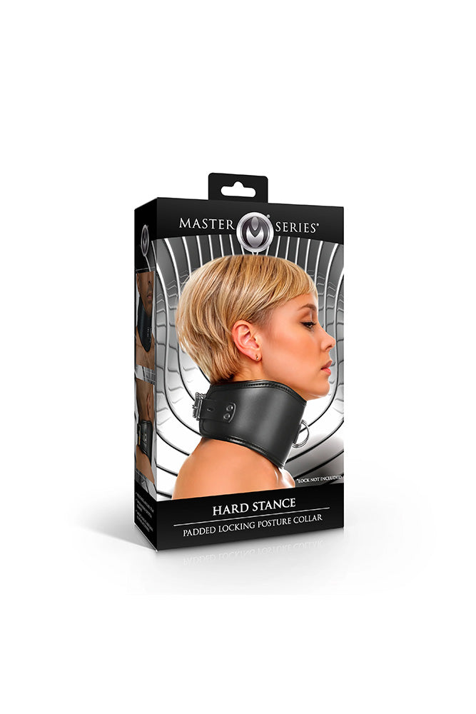 XR Brands - Master Series - Unisex Hard Stance Padded Locking Posture Collar - Stag Shop