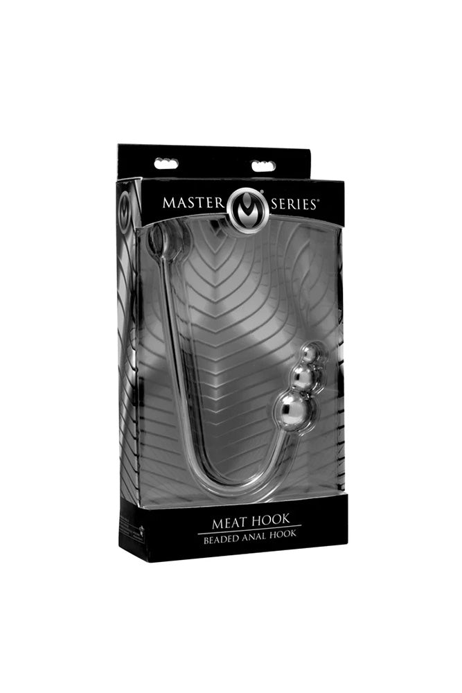 XR Brands - Master Series - Meat Hook Beaded Anal Hook - Silver - Stag Shop