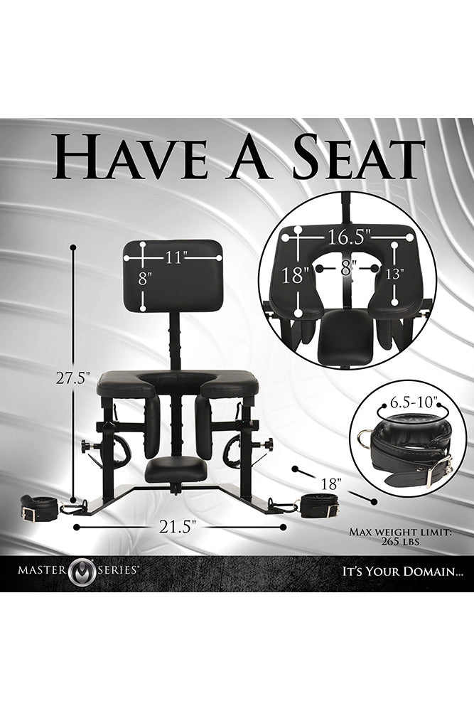 XR Brands - Master Series - Pleasure Throne Oral Sex Queening Chair - Black - Stag Shop