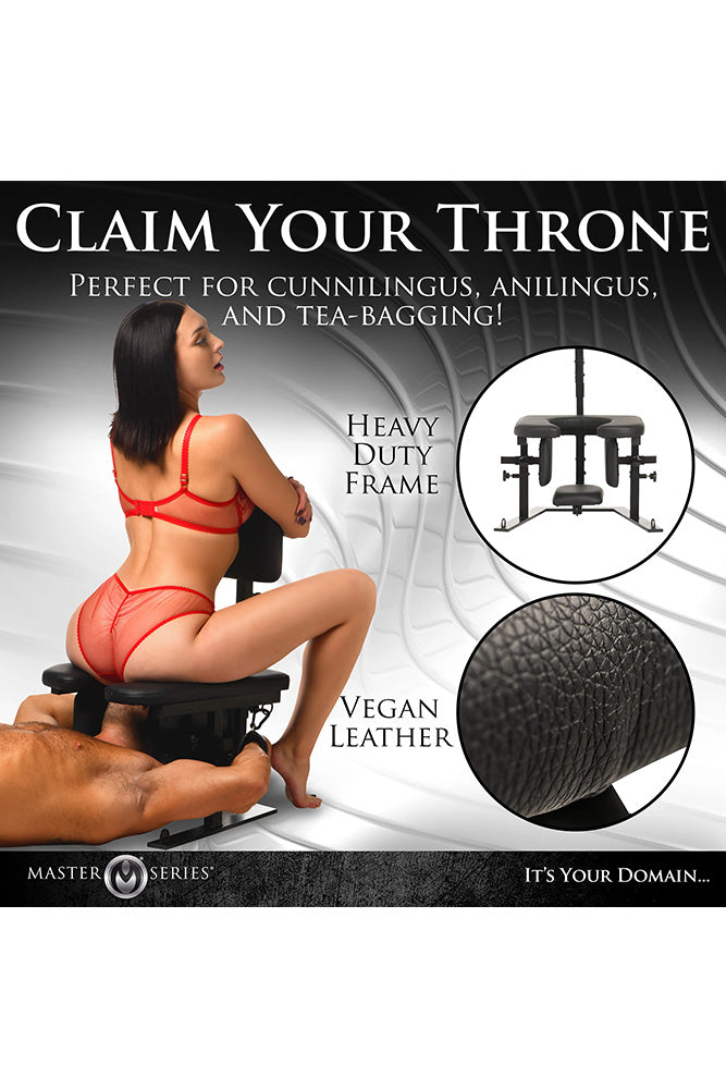 XR Brands - Master Series - Pleasure Throne Oral Sex Queening Chair - Black - Stag Shop