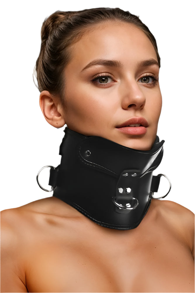 XR Brands - Master Brands - Rigid Locking Posture Collar With Chin Brace - Stag Shop