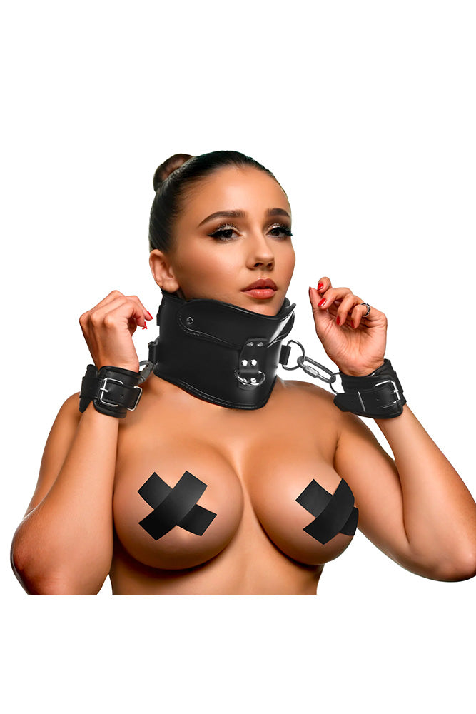 XR Brands - Master Brands - Rigid Locking Posture Collar With Chin Brace - Stag Shop