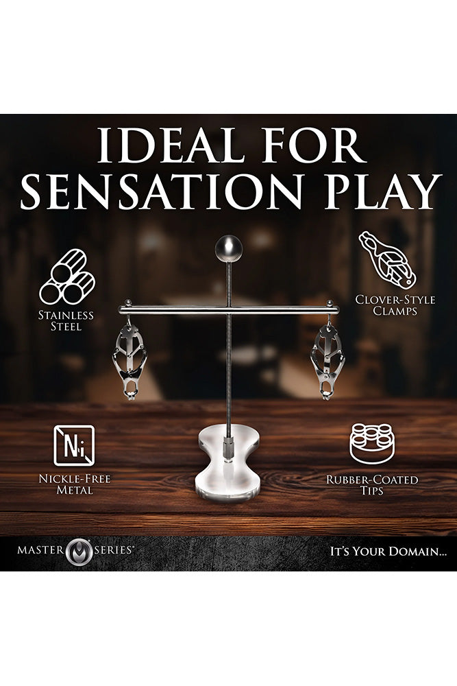 XR Brands - Master Series - Tower Of Pain Nipple Clamps - Silver - Stag Shop