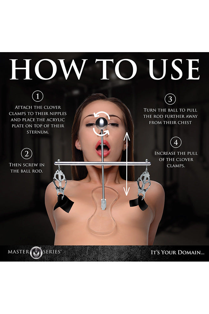 XR Brands - Master Series - Tower Of Pain Nipple Clamps - Silver - Stag Shop