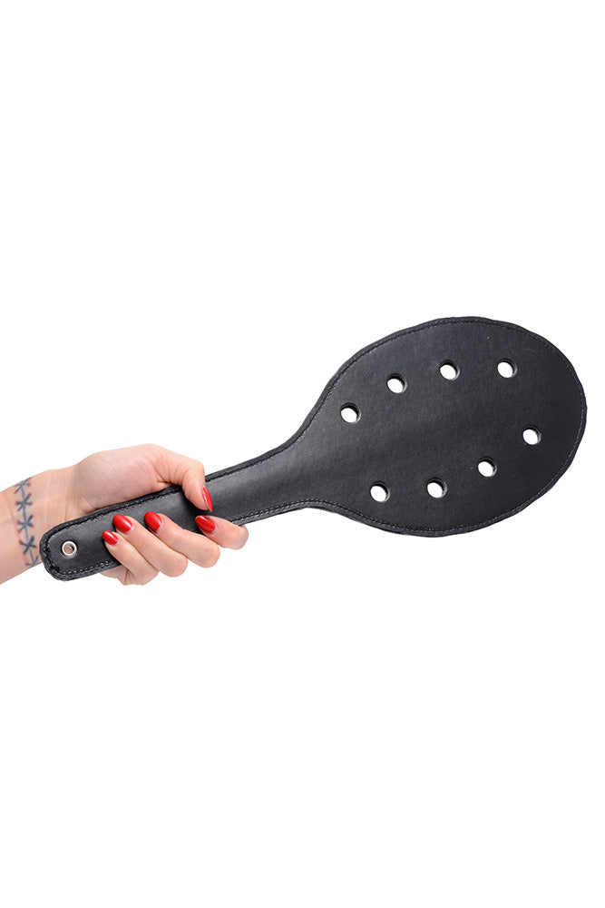 XR Brands - Strict - Deluxe Rounded Paddle with Holes - Black - Stag Shop