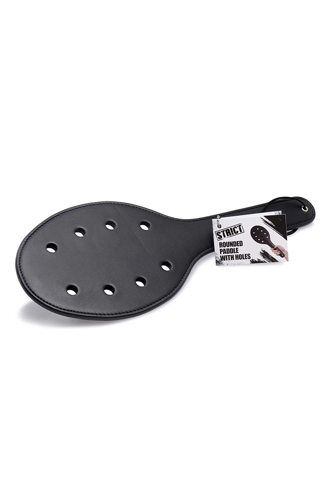 XR Brands - Strict - Deluxe Rounded Paddle with Holes - Black - Stag Shop