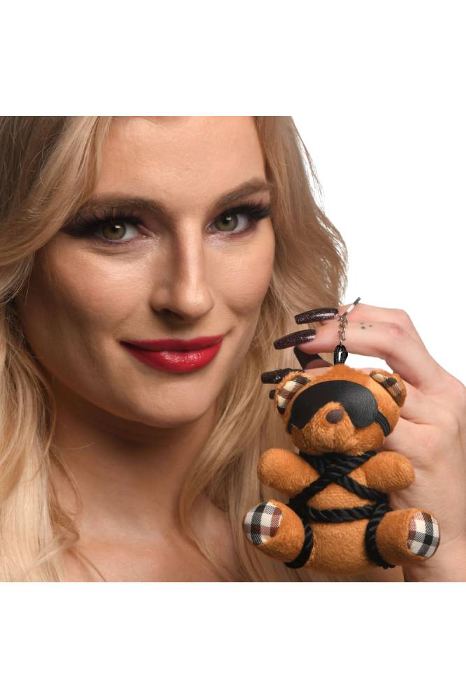 XR Brands - Master Series - Rope Teddy Bear Keychain - Brown - Stag Shop