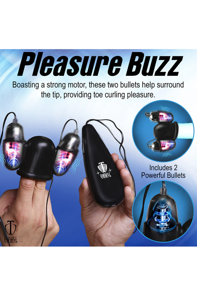 XR Brands - Trinity Vibes - Vibrating Penis Head Teaser Vibrator - Black - Stag Shop