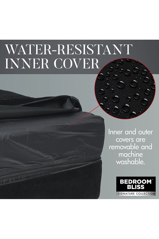 XR Brands - Bedroom Bliss - XL Bondage Cushion Position Aid with Restraints - Black - Stag Shop