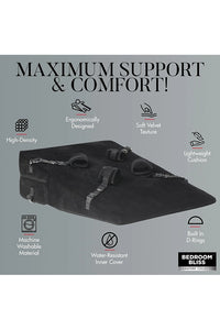 Thumbnail for XR Brands - Bedroom Bliss - XL Bondage Cushion Position Aid with Restraints - Black - Stag Shop